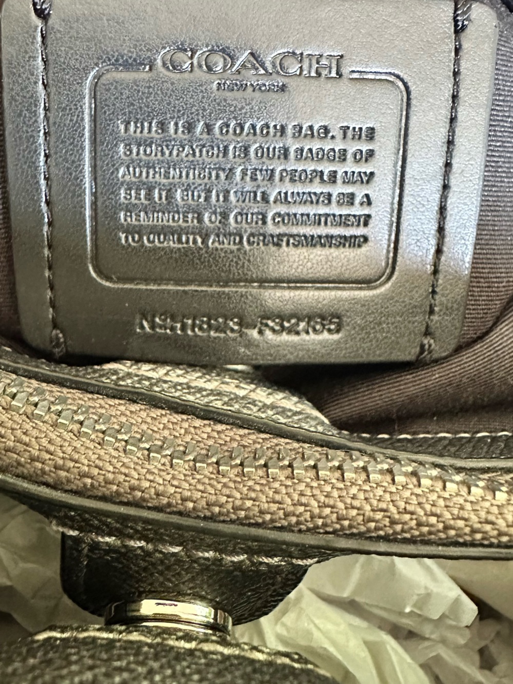 Coach Mini Sage Satchel Metallic Silver Leather Crossbody NWOT - Picture 8 of 14